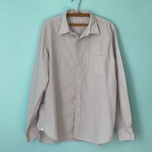 Mens J.Crew XL lightweight cotton button down shirt / light grey